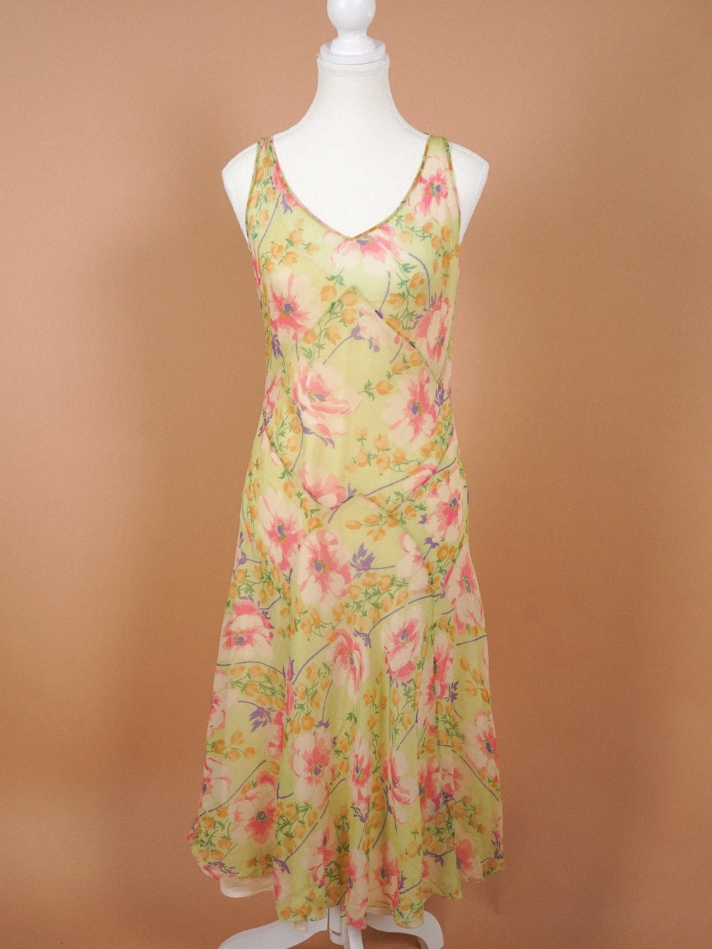 Ralph Lauren Black Label Silk Green Floral Dress (M)